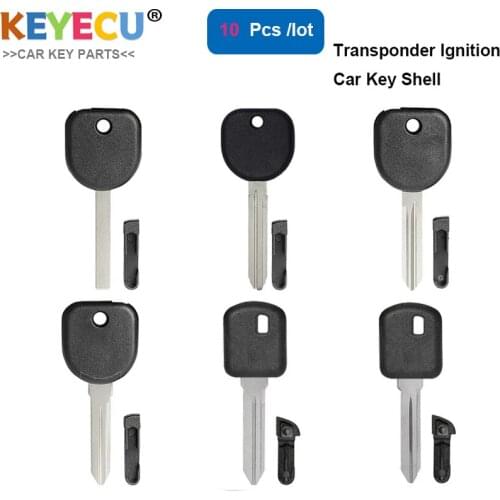 KEYECU 10 Pieces/Lot, Uncut New Transponder Ignition Car Key Shell Case Cover Housing for Buick