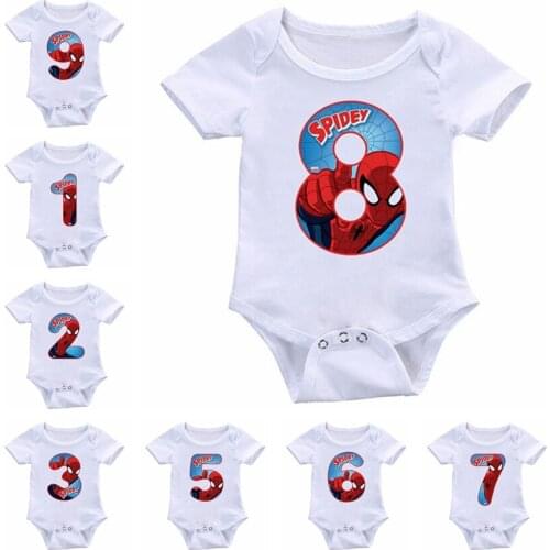 Cartoon Daddy Superhero Print Newborn Baby Boy Girl Short Sleeve Rompers Toddler Playsuit Infant Jumpsuit One-pieces Outfits