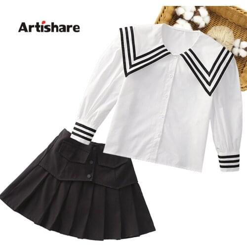 Girls Clothes Set Blouse + Skirt Clothes For Girls Spring Autumn Costumes For Girls Casual Style Childrens Tracksuits4