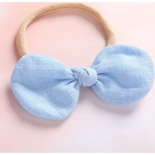 Newborn Baby Cute bow baby hair accessories cotton and linen seamless hairband European and American baby super soft headband