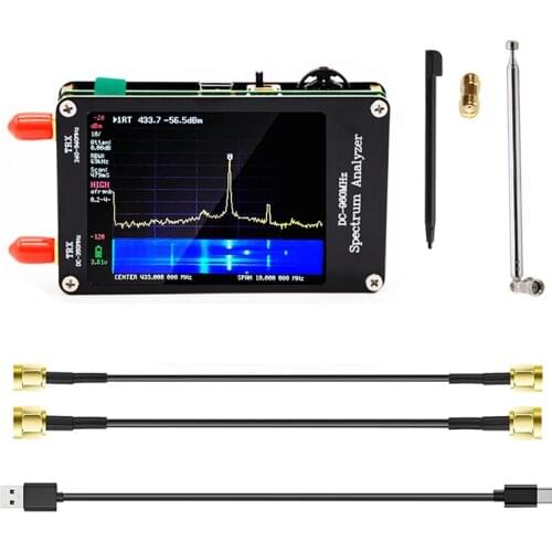 TinySA Spectrum Analyzer 0.1MHz~ 960MHz Portable Frequency Analyzer 2.8inch Touch Screen MF/HF/VHF UHF Input