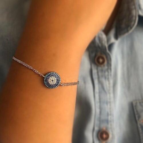 Black square fancy bracelet 925 Sterling Silver Elevator Wristband Women Girls Jewelry Accessories Handmade Bracelet