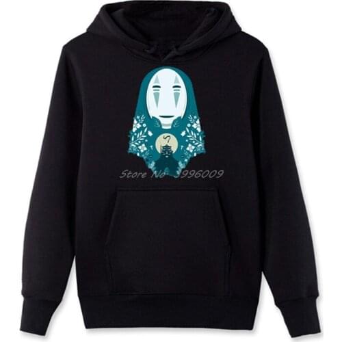 Japanese Anime Totoro No Face Male Print Studio Ghibli Miyazaki Hayao Spirit Away hoodies Men Zipper Fleece Sweatshirts Coat