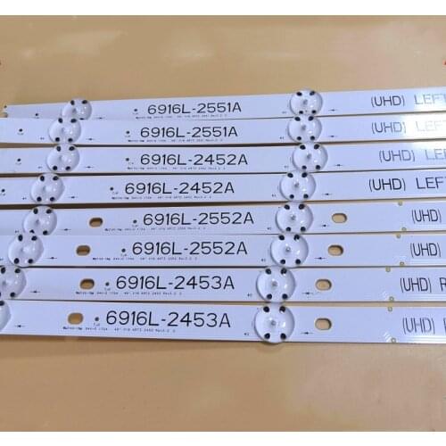 New Kit 8 pcs LED backlight bar for 49inch TV LG 49UH676V 49UH6500 6916L-2452A 6916L-2453A 6916L-2551A 6916L-2552A