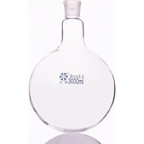 Single standard mouth round-bottomed flask,Capacity 3000ml and joint 29/32,Single neck round flask