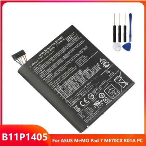 Original Replacement Tablet Battery B11P1405 For ASUS MeMO Pad 7 ME70CX K01A PC Genuine Rechargable Batteries 3090mAh With Tools