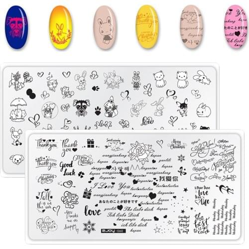 Valentines Day Nail Stamping Plates Lover Image Rectangle Nail Stamp Templates Stainless Steel Nail Art Print Tools