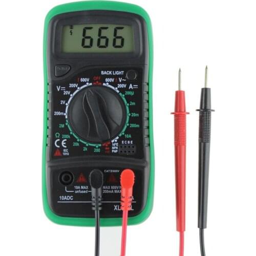 XL830L Portable Digital Multimeter Voltmeter Ammeter OHM Volt Tester LCD Test Current Meter Overload Protection Multimeter AC DC