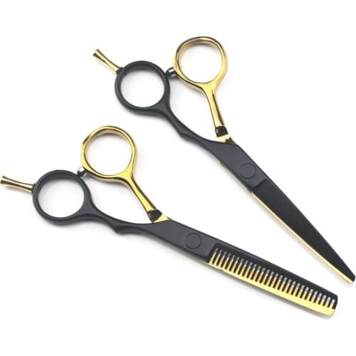 Professional Japan 440c 5.5 '' hair cutting scissors set haircut thinning barber makas haircutting shears Hairdresser scissors