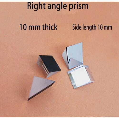 10mm Right Angle Internal Reflection Prisma Optical Glass Reflection Isosceles Triangular Prism Aluminized Mirror with Black