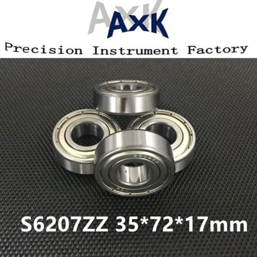 2019 Free Shipping S6207zz Abec-3 (2pcs) 35x72x17mm Stainless Steel Ball Bearing Miniature 6207zz/ss S6207z Roulement A Bille
