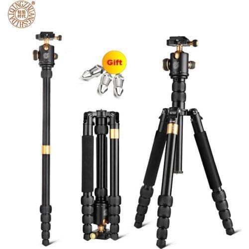 QZSD Q668 Camera Tripod 60-inch Professional Portable Reflex Aluminum Photography Tripod For Canon Nikon Sony DSLR Camera