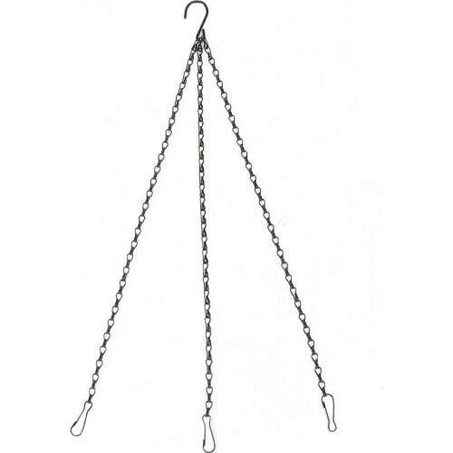 Black 3 Stand Heavy Duty Strong Hanging Basket Flower Pot Clip On Chains Replacement For Flower Pot Basket Chain