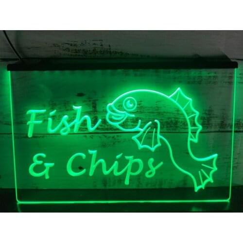M035 Fish & Chips Led Neon Light Sign