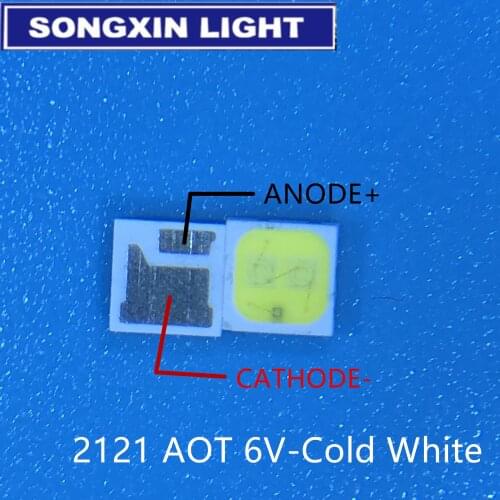 100pcs AOT LED Backlight 1.5W-2W 3V 2121 160LM Cool white LCD Backlight for TV TV Application 2121C-W3M5