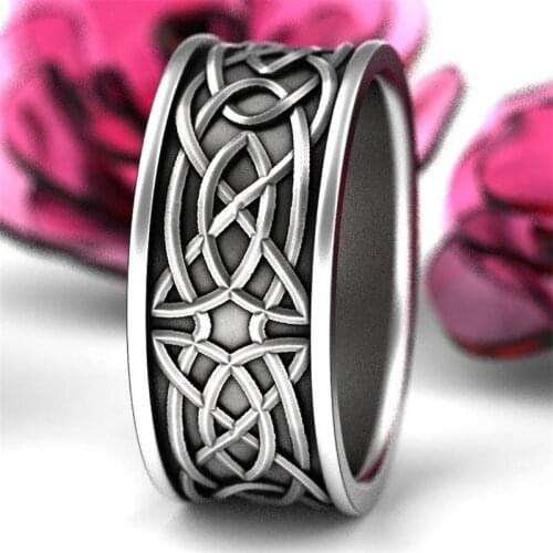 Vintage Men Rings Amulet Jewelry Intertwined Cross Knot Rings Unisex Knuckle Ring Christmas Party Gift Free Shipping