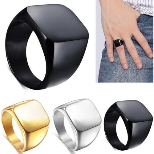 Domineering Ring Men 2021 Hot Sale European And American Stylish Simple Square Stainless Steel Creative Individuality Bare Ring