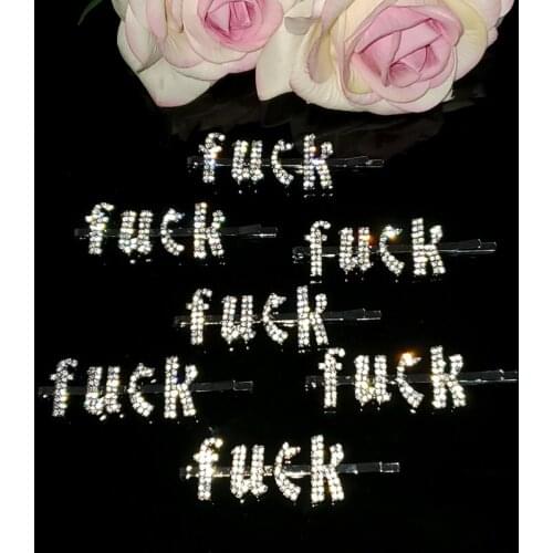 2020 New Arrival Hot Word Hairclip Stylish Hair Accessories Gothic Letters Hair Pin Crystal Headwear Hair Jewelry Gift WHOLESALE