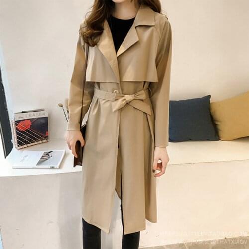 New Spring Autumn Long Women Trench Coat Belted Womens Wind Breaker Loose Coat Lady Outerwear Fashion Plus Size 4XL A281