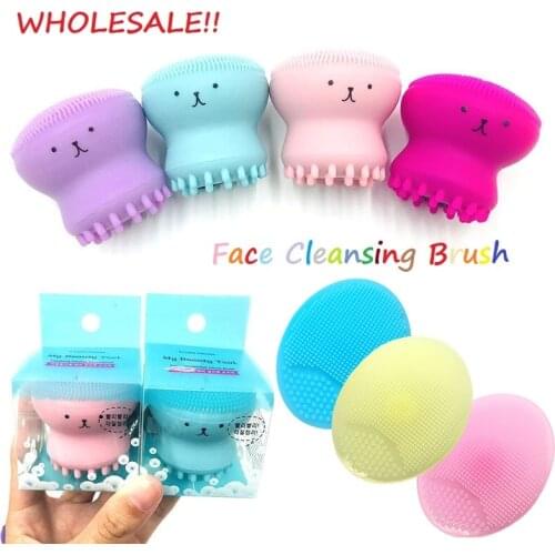 1Pc Octopus Shape Silicone Face Cleansing Brush Pore Cleaner Exfoliator Soft Face Scrub Washing Brush Deep Cleaning Wholesale