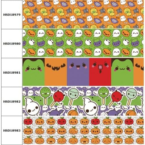 10yard New Arrival Halloween Festival Printed Grosgrain Ribbon Accessory Hairbow Headwear Decoration DIY Wholesale OEM 38MM 75MM
