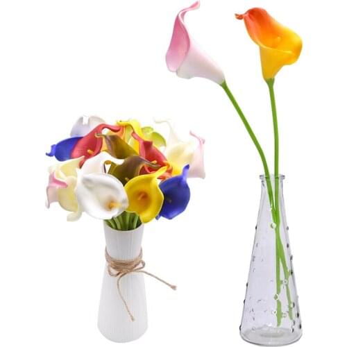 5/10/30pcs Artificial Flowers Calla Lily Bunch Fake Flower Bouquet For Wedding Bride Bouquet Birthday Table Home Decor Supplies