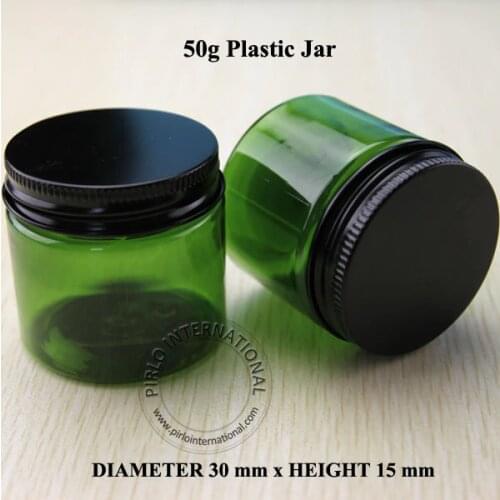 50g D50*H48mm PET cream jar cosmetic box with screw aluminum cap cosmetic packaging wholesale competitive price 100pcs/lot