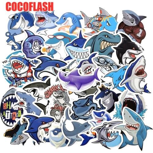 10/50Pcs/set Undersea Animals Shark Graffiti Cartoon Stickers For Bicycle Car Skateboard Scrapbook Laptop Toy Sticker For Kids