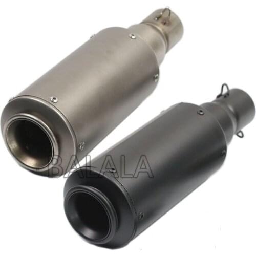 51MM Motorcycle Exhaust Stainless Steel Modified Scooter GY6 Slip-on Fried Street Moto Exhaust Pipe For Ak With Brand Stickers