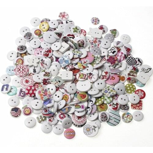 20/50/100 Mixed Wood Buttons Craft Scrapbooking Sewing Accessories 2 Holes Buttons For Clothing Sewing Crafts Diy