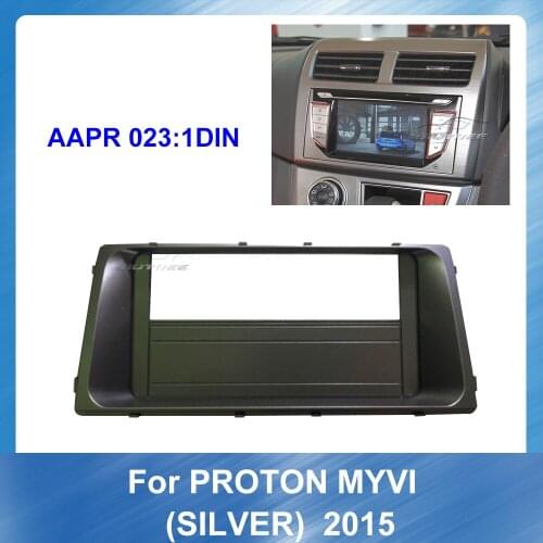 Car radio Fascia frame for PROTON MYVI 2015 SILVER With Emergency Light Board Car Dvd Frame Panel Dash Mount Installation