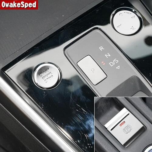 Car Start Stop Engine Electronic Handbrake Center Button Decoration Sticker Trim For Audi A3 2021 Interior Accessories