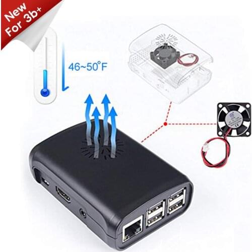SunFounder Premium Black Case ABS for Raspberry Pi 3B+,3B,2 Model B and Raspberry Pi 1 Model B+ with External Fan