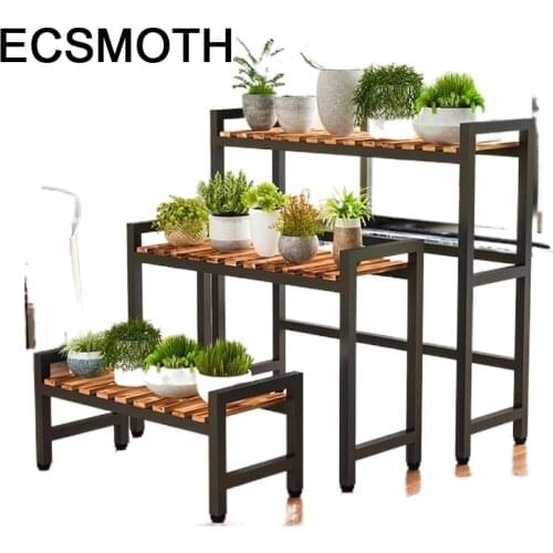 Estante Para Rak Bunga Wood Etagere Pour Plante Soporte Plantas Interior Balcony Plant Rack Outdoor Shelf Flower Stand