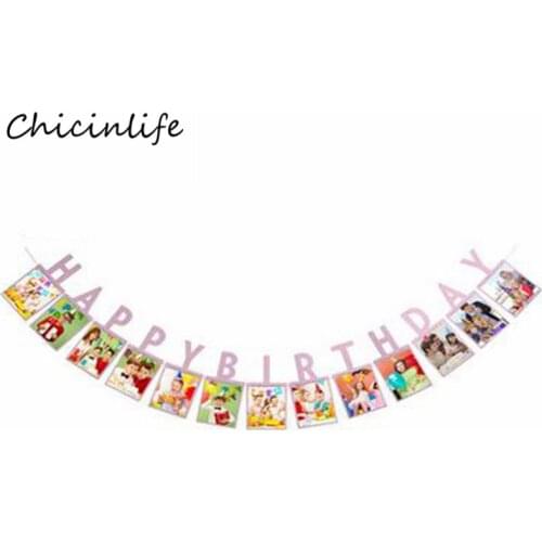Chicinlife Happy Birthday Photo Frame Banner Birthday Party Decoration Diy Photo Bunting Banner Birthday Decoration