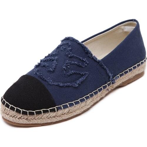 Women Canvas Shoes Slip On Espadrilles Woman Comfortable Round Toe Loafers Flats Ladies Casual Flat Shoes