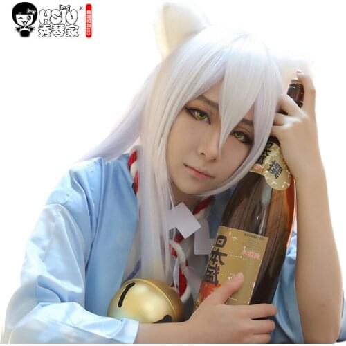 HSIU Gugure! Kokkuri-san kokkurisan white Anime Cosplay Wig Costume Play Wigs Halloween Costumes Hair High quality free shipping