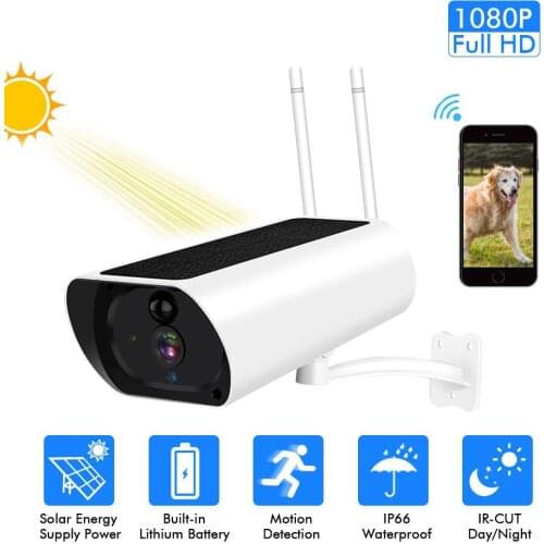 Dual antenna 1080P Solar Power IP Camera 2MP Wireless Wi-fi Security Surveillance Waterproof Outdoor Camera IR Night Vision