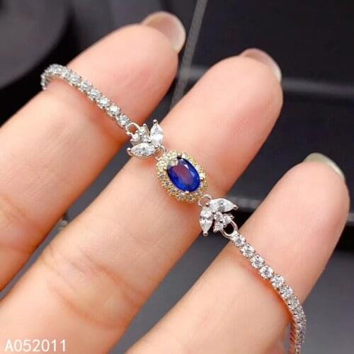 KJJEAXCMY fine jewelry natural sapphire 925 sterling silver noble new women hand bracelet support test hot selling