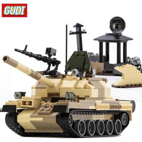 GUDI 372+PCS Building Blocks T-62 Tank Model Block WW2 Russia Blocks Assembly Educational Building Toys For Children Gift