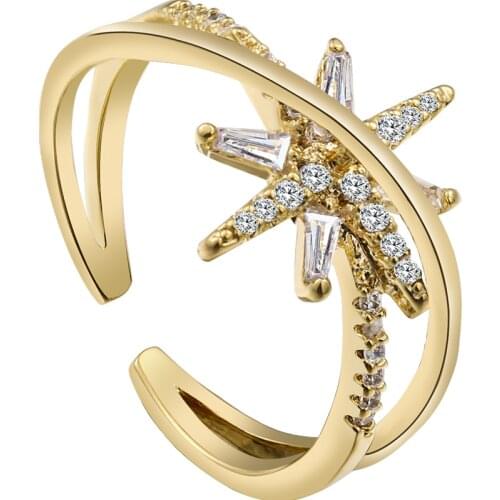 Ins Style Minority Design Personality Eight Star Ring For Women Gothic Trendy 2021