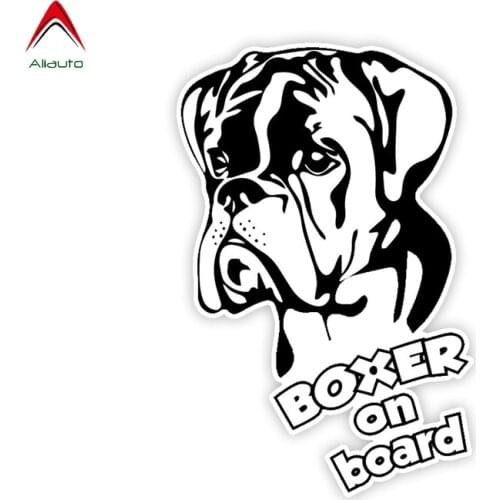 Aliauto Cartoon Car Sticker Lovely Dog Boxer on Board Automobiles Motorcycles Accessories PVC Decal for VW Polo Passat,17cm*11cm
