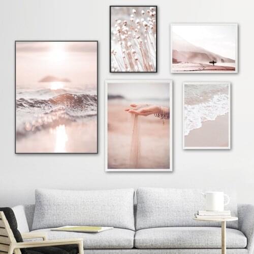 Quicksand Flowers Sea Dandelion Wall Art Canvas Painting Nordic Posters And Prints Landscape Wall Pictures For Living Room Decor