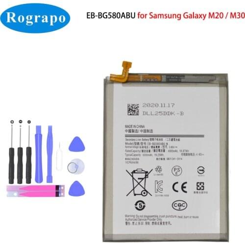 New 4900/5000mAh EB-BG580ABU Original Size Mobile Phone For Samsung Galaxy M20 M30 SM-M205F/DS M305F