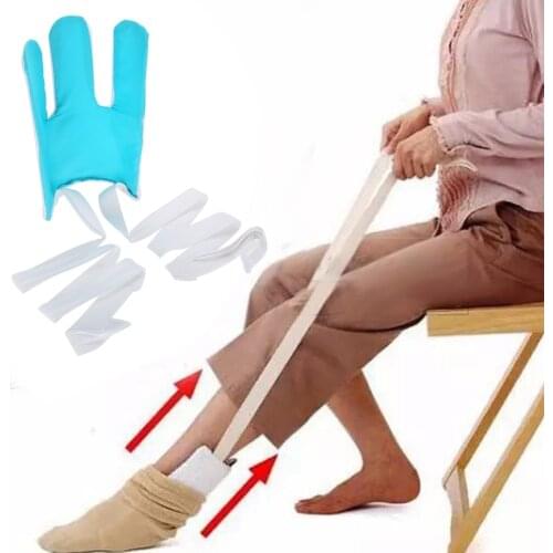 1pc Portable Sock Slider Aid Socks Foot Brace Support Kit No Waist Blending Shoe Horn Helper Tool for Pregnancy Elderly Injuries