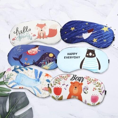 1pc Sleeping Mask Eyepatch Eye Cover Cotton Cartoon cute pattern for Eye Patch Shading Relax Portable Blindfold Travel Eyepatch