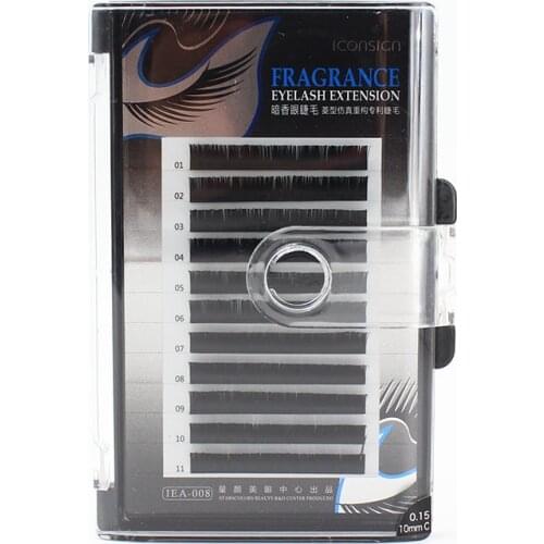 All Size Fragrance eyelash Black Brown silk fiber eyelashes false eyelashes superior quality Prism cut lash