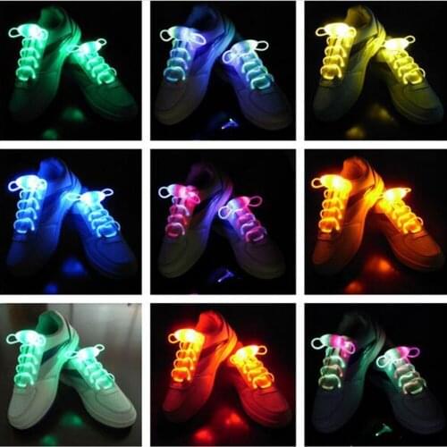 1Pair Creative Led Shoelace Luminous Shoe lace Skating Running Flash Light Party Holiday Light For Kids Adults Colorful 1065C