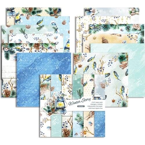 Winter Christmas 24 sheet 6"X6" Scrapbooking design patterned paper pack handmade craft paper craft Background pad AlinaCraft