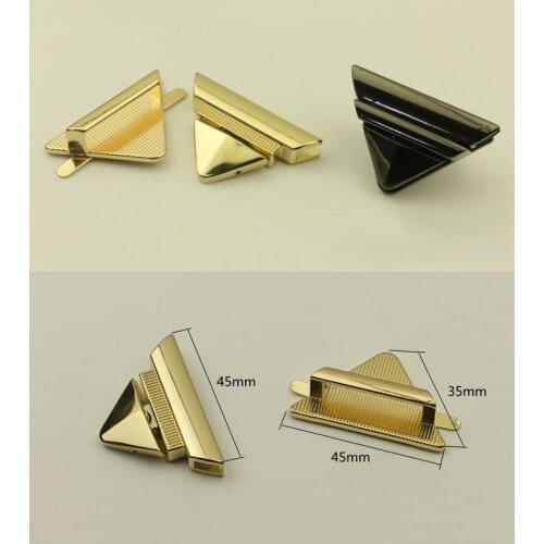 10 Pcs Fashion Metal Clasp Bag Accessories Turn Lock Triangle Twist Locks For DIY Handbag Shoulder Bag Purse Multiple Colour